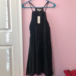 Velvet Pattern High Neck Dress